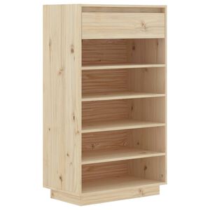 vidaXL Armario zapatero de madera maciza de pino 60x34x105 cm