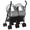 vidaXL Carrito para gemelos de acero gris claro