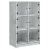 vidaXL Aparador alto con puertas madera gris hormig&oacute;n 68x37x109 cm