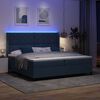 vidaXL Cama Box Spring LED con colch&oacute;n Azul 200 x 200 cm tela