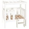vidaXL Cama para perros madera maciza de pino blanco 65,5x50,5x70 cm