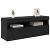 vidaXL Mueble de TV Montado en la Pared Roble Negro 100 x 30 x 40 cm