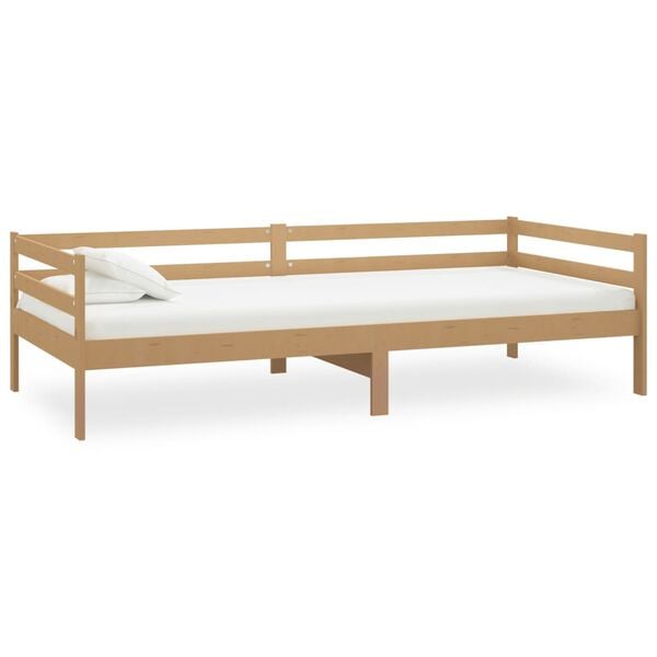 vidaXL Sof&aacute; cama sin colch&oacute;n madera maciza pino marr&oacute;n miel 90x200 cm