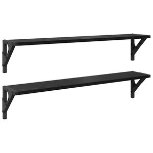 vidaXL Estanter&iacute;as de pared 2 pcs Roble Negro 80 x 15 x 15,5 cm