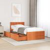 vidaXL Cama sin colch&oacute;n madera maciza de pino marr&oacute;n cera 100x200 cm
