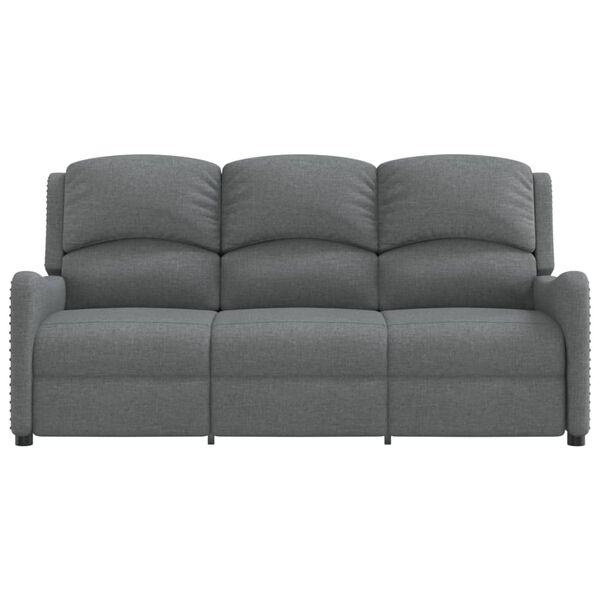 vidaXL Sillón de masaje reclinable 3 plazas tela gris claro