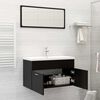 vidaXL Juego de muebles de ba&ntilde;o madera de ingenier&iacute;a negro