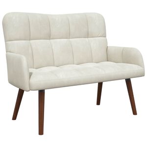 vidaXL Sof&aacute; de 2 Plazas Crema 115 x 61 x 87 cm Terciopelo