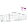 vidaXL Cestas de gaviones 10 uds forma de arco hierro 200x50x40/60 cm
