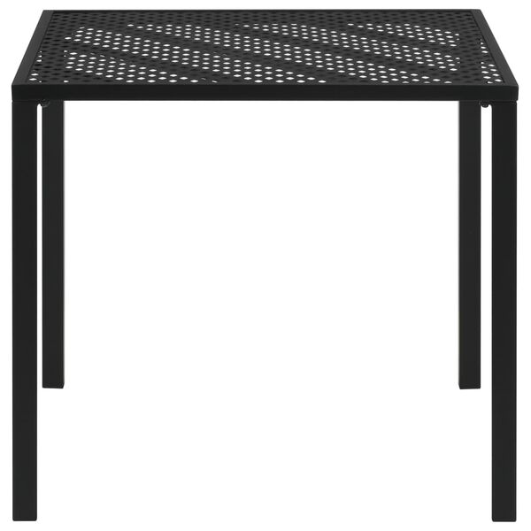 vidaXL Mesa de jard&iacute;n de acero negro 80x80x72 cm