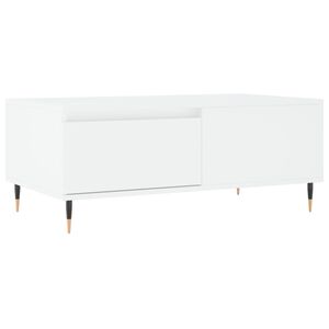 vidaXL Mesa de centro madera contrachapada blanco 90x50x36,5 cm