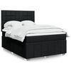 vidaXL Cama box spring con colch&oacute;n tela negro 140x190 cm
