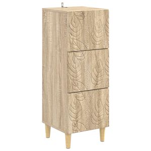 vidaXL Cajonera Roble Sonoma 33 x 34,5 x 90 cm Madera de ingenier&iacute;a