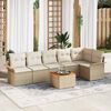 vidaXL Conjunto de sofá de jardín 7 pcs Beige Poliratán
