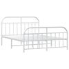 vidaXL Estructura cama sin colchón con estribo metal blanco 135x190 cm