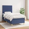 vidaXL Cama box spring con colch&oacute;n tela azul 80x200 cm