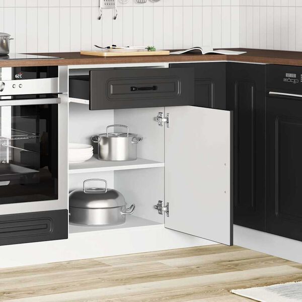 vidaXL Mueble bajo de cocina Kalmar madera de ingenier&iacute;a negra