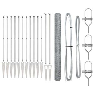 vidaXL Poste de Valla Plateado