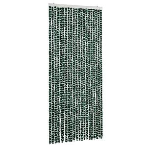 vidaXL Cortina mosquitera chenilla verde y blanco 90x220 cm