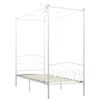 vidaXL Estructura de cama con dosel sin colch&oacute;n metal blanco 90x200 cm