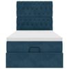 vidaXL Estructura de cama otomana con colchones terciopelo azul oscuro
