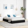 vidaXL Cama con almacenamiento con cabecera Negro 140 x 190 cm tela