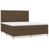 vidaXL Cama box spring con colch&oacute;n tela marr&oacute;n oscuro 180x200 cm
