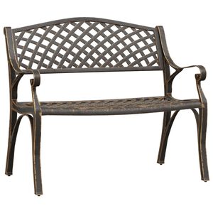 vidaXL Banco de jard&iacute;n de aluminio fundido bronce 102 cm