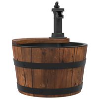 vidaXL Fuente de agua con bomba madera maciza de abeto 28x28x34,5 cm