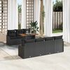 vidaXL Conjunto de sof&aacute; de jard&iacute;n 8 pcs Negro Polirat&aacute;n