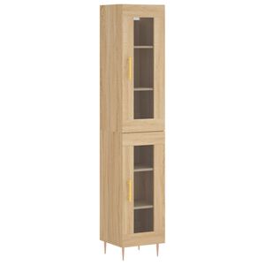 vidaXL Aparador de madera contrachapada roble Sonoma 34,5x34x180 cm