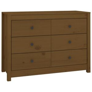 vidaXL Armario auxiliar madera maciza de pino marr&oacute;n miel 100x40x72 cm