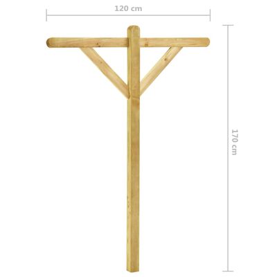 vidaXL Tendedero de ropa 2 uds madera de pino impregnada 120x170 cm