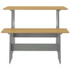 vidaXL Mesa de comedor con banco REINE madera maciza pino marr&oacute;n gris