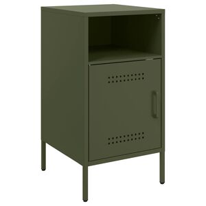 vidaXL Mesita de noche acero verde oliva 36x39x68 cm