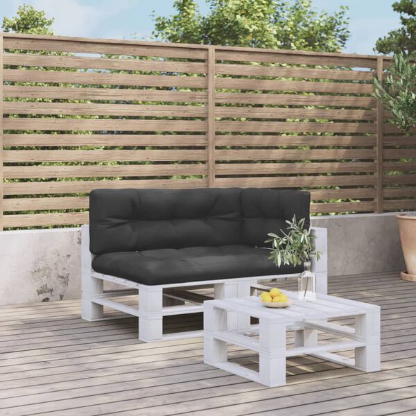 vidaXL Cojines para palets 3 piezas tela negro