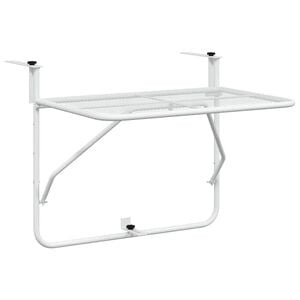 vidaXL Mesa de balc&oacute;n acero blanca 60x40 cm