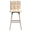 vidaXL Taburete de cocina de tela color crema