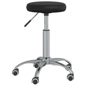 vidaXL Taburete de masaje cuero sint&eacute;tico negro