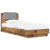 vidaXL Estructura de cama con cabecero Madera envejecida 80 x 200 cm