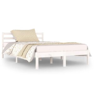 vidaXL Estructura de cama sin colch&oacute;n madera pino blanco 120x200 cm