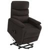 vidaXL Silla de masaje elevable de tela marr&oacute;n oscuro