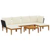 vidaXL 7 uds. Madera de Acacia S&oacute;lida y Cuerda Natural