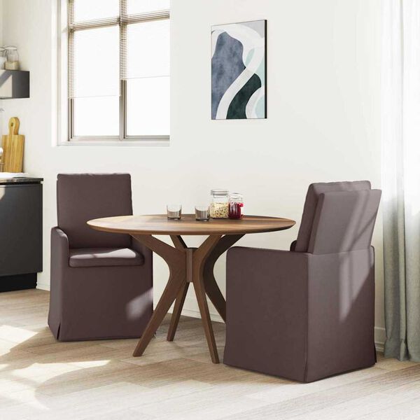 vidaXL Sillas de comedor 2 pcs Marr&oacute;n oscuro 57 x 67 x 98 cm tela