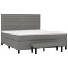 vidaXL Cama box spring con colch&oacute;n tela gris oscuro 180x200 cm
