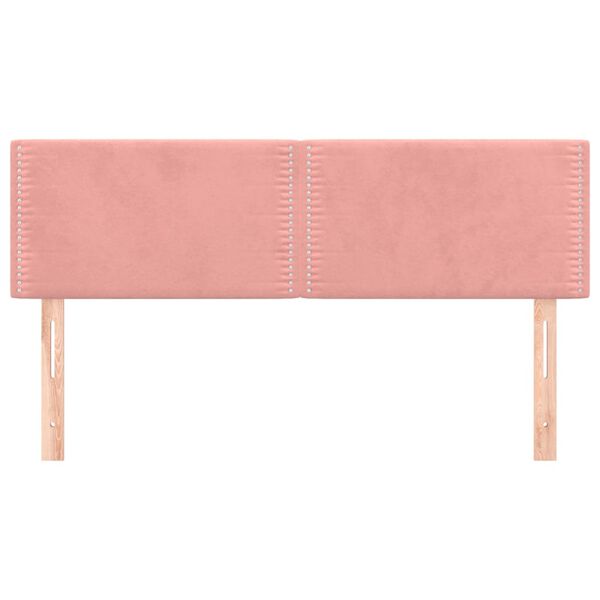 vidaXL Cabeceros 2 unidades terciopelo rosa 72x5x78/88 cm