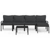 vidaXL Juego de muebles de jard&iacute;n 6 piezas acero con cojines gris