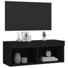 vidaXL Mueble para TV con luces LED negro 80x30x30 cm