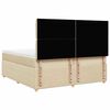 vidaXL Cama box spring con colch&oacute;n tela color crema 200x200 cm