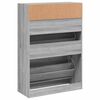 vidaXL Mueble zapatero 2 cajones abatibles gris Sonoma 80x34x116 cm